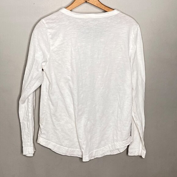 Soft Surroundings White Henley Shirt with Embroidered applique detail- Size Smal - Picture 3 of 4